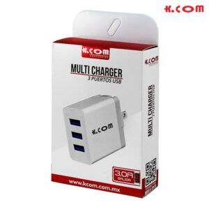 CARGADOR USB 3 PUERTOS 3.0 AMP